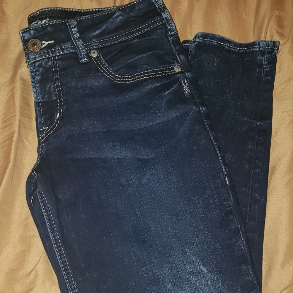 Silver skinny jeans